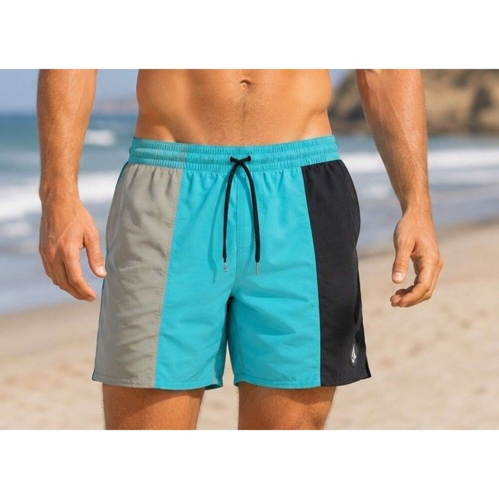 VOLCOM Lido Liberators Mens 17'' Volley Shorts Size Medium TEAL BLUE